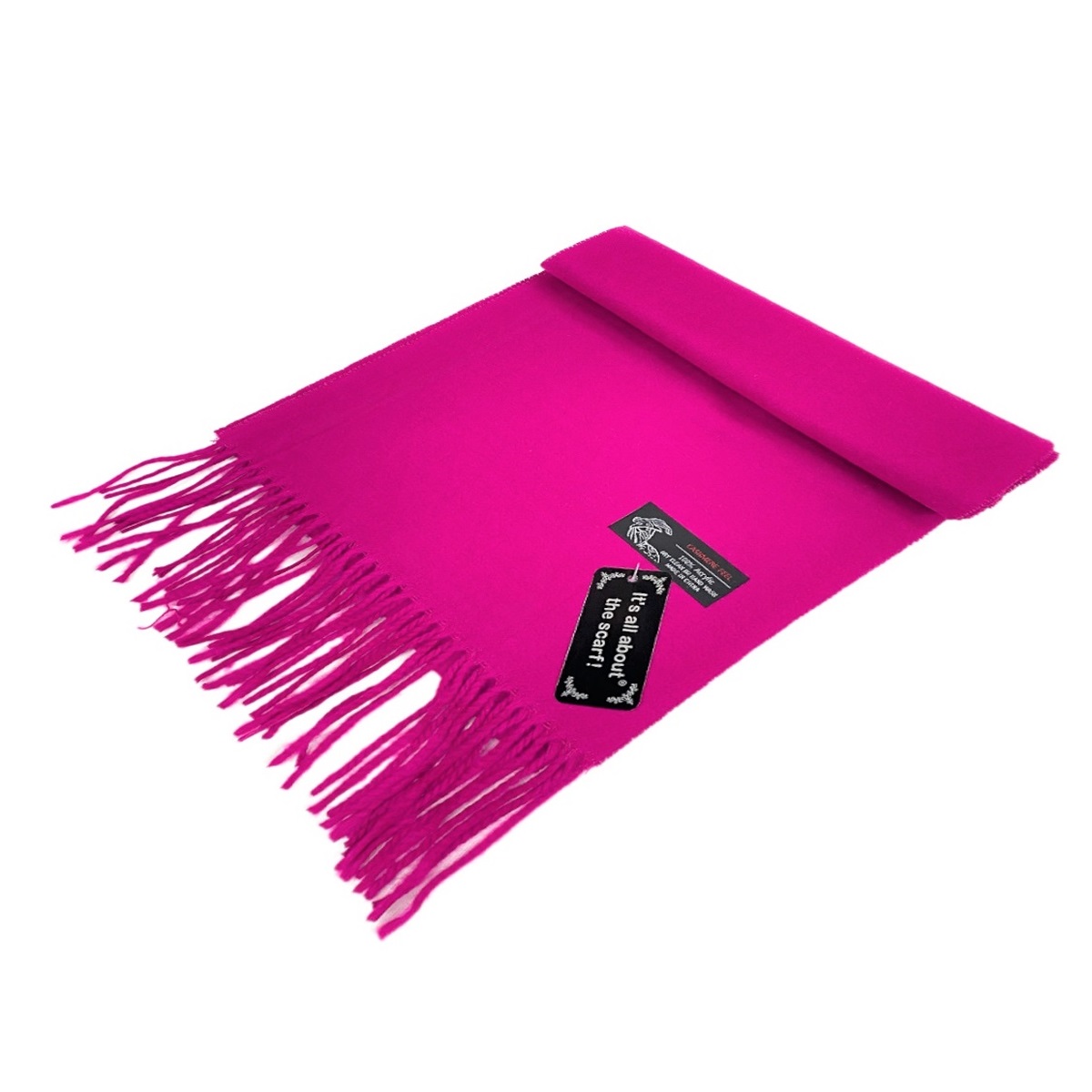 Solid Cashmere Feel Scarf Z19-08B Fuchsia