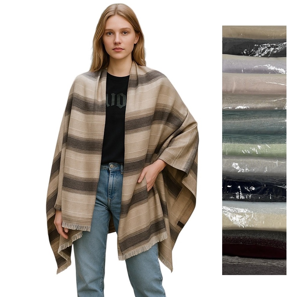 Shimmer Metallic Stripe Shawl XR5001 (12 colors, 1DZ)