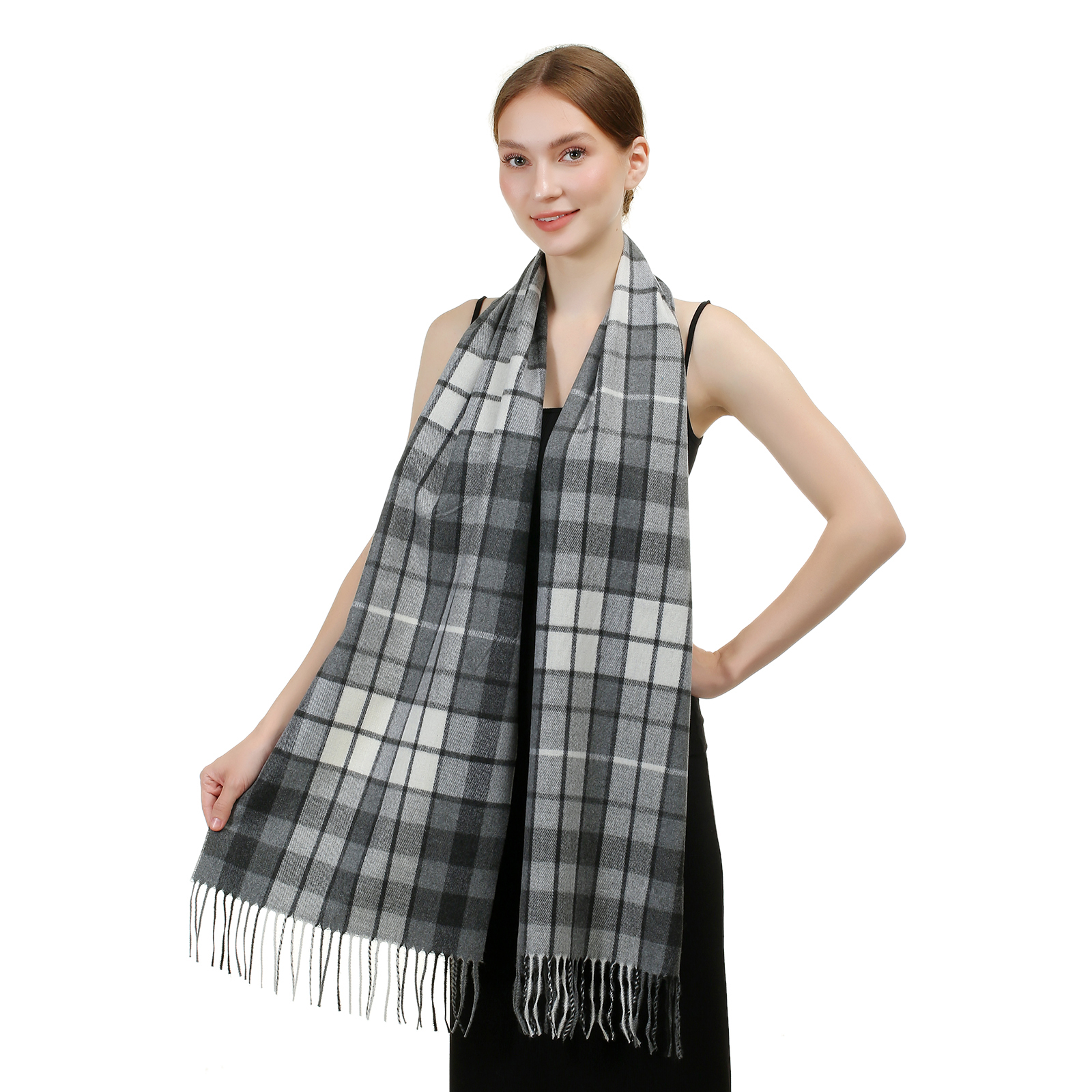 Cashmere feel scarf SW-98 Grey