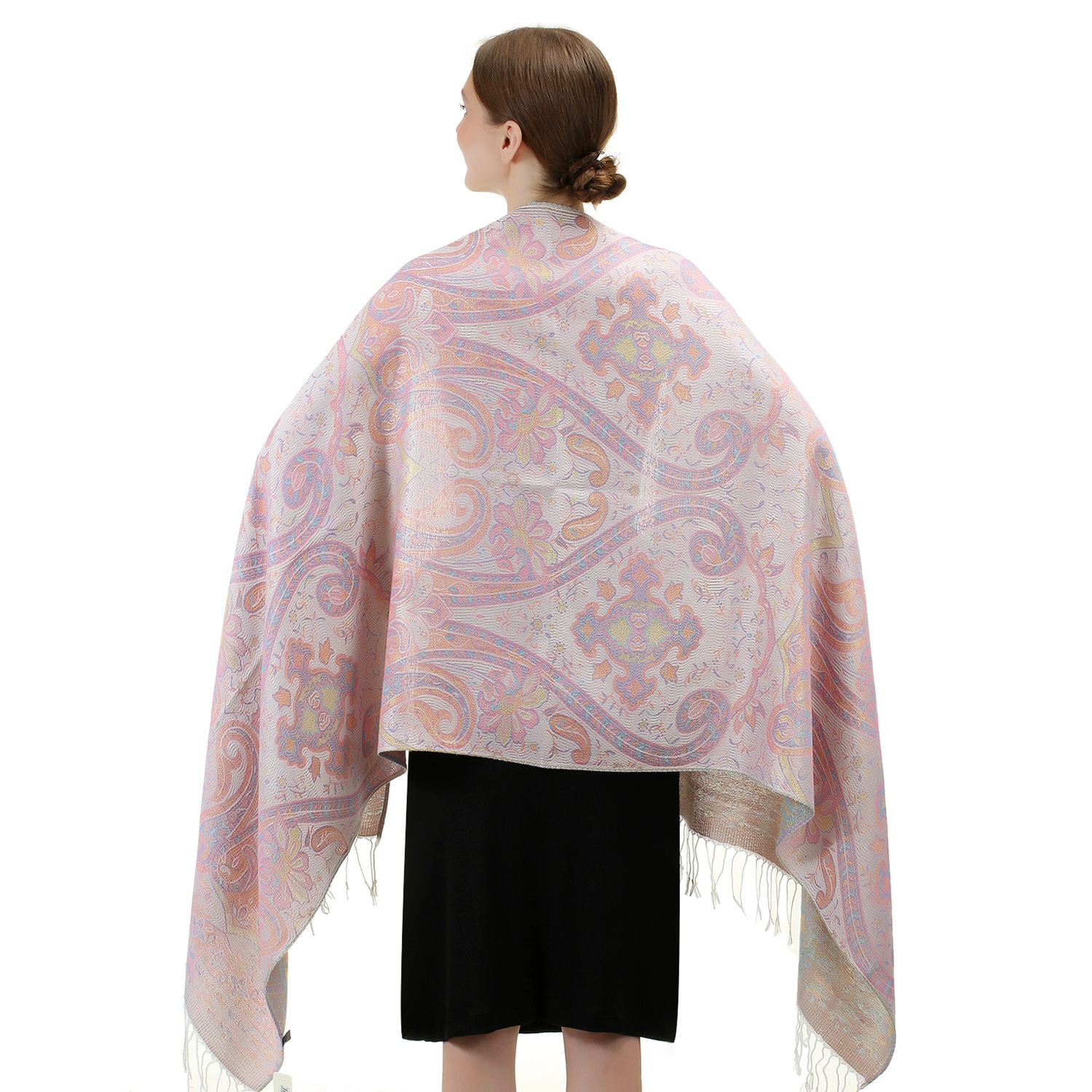 Metallic Premium Paisley Pashmina SF24130 (11 Colors, 1Doz)