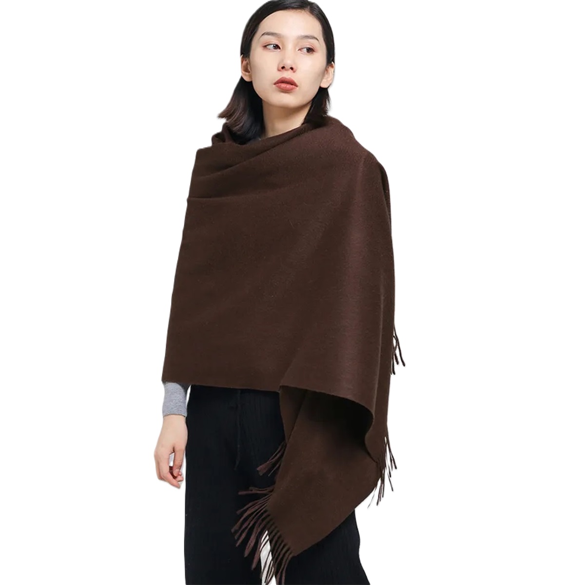 Solid Color Shawl AZ19-03 Coffee